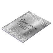 Glittery Silver High School Afstuderen Guest Notitieboek (Linkerzijde)