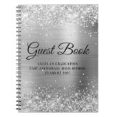 Glittery Silver High School Afstuderen Guest Notitieboek (Voorkant)