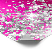 Glittery Silver Hot Pink Foil Bridal Shower Poster (Hoek)