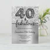 Glittery Silver Leopard 40 en Fabulous Kaart (Staand voorkant)