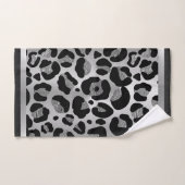 Glittery Silver Leopard Safari Print Bad Handdoek (Handdoek)