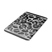 Glittery Silver Leopard Safari Print Badmat (Gekanteld)
