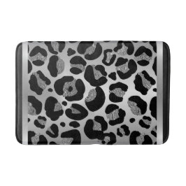 Glittery Silver Leopard Safari Print Badmat