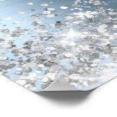 Glittery Silver Light Blue Foil Bridal Shower Poster (Hoek)