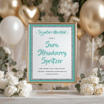 Glittery Silver Lijst Signature Mocktail Blauwgroe Poster<br><div class="desc">Dit leuke poster is voorzien van een scriptkop en uw aangepaste tekst op een zilveren glitter ingelijst poster. Gebruik de sjabloon formulier om uw personalisatie toe te voegen. Het Ontwerpgereedschap kan worden gebruikt om de lettertypen,  kleuren en lay-out te wijzigen.</div>