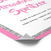 Glittery Silver Lijst Signature Mocktail Pink Poster (Hoek)