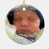 Glittery Silver, mijn eerste Kerstmis als oma Keramisch Ornament (Achterkant)