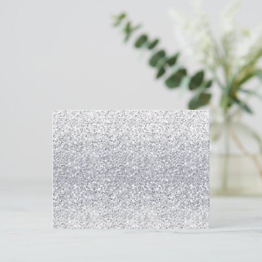 Glittery Silver Ombre Briefkaart (Staand voorkant)