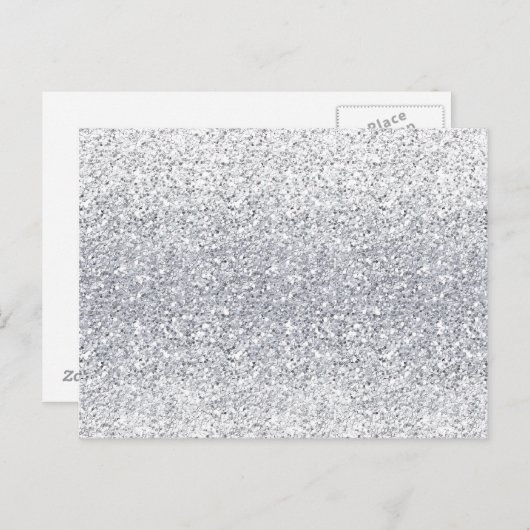 Glittery Silver Ombre Briefkaart (Voorkant / Achterkant)