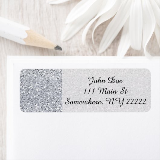 Glittery Silver Ombre Etiket (Insitu)