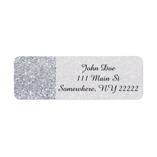 Glittery Silver Ombre Etiket (Voorkant)