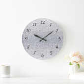 Glittery Silver Ombre Grote Klok (Huis)