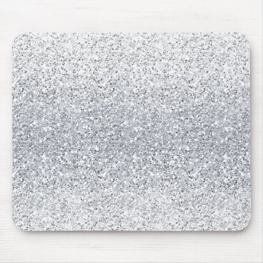 Glittery Silver Ombre Muismat (Voorkant)