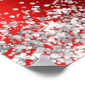 Glittery Silver Red Foil Bridal Shower Welcome Poster (Hoek)