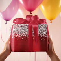 Glittery Silver Red Glam