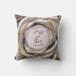 Glittery Silver Roos Petals persoonlijk Kussen