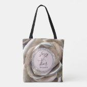 Glittery Silver Roos Petals persoonlijk Tote Bag (Achterkant)