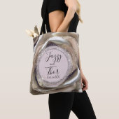Glittery Silver Roos Petals persoonlijk Tote Bag (Dichtbij)