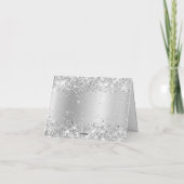 Glittery Silver Shimmer Gradient Bedankt Kaart (Achterkant)