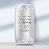 Glittery Silver Shimmer Ombre 50th Birthday Kaart