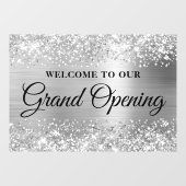 Glittery Silver Welkom bij de grote opening Raamsticker (Vel)
