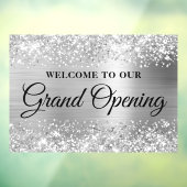 Glittery Silver Welkom bij de grote opening Raamsticker (Vel 3)