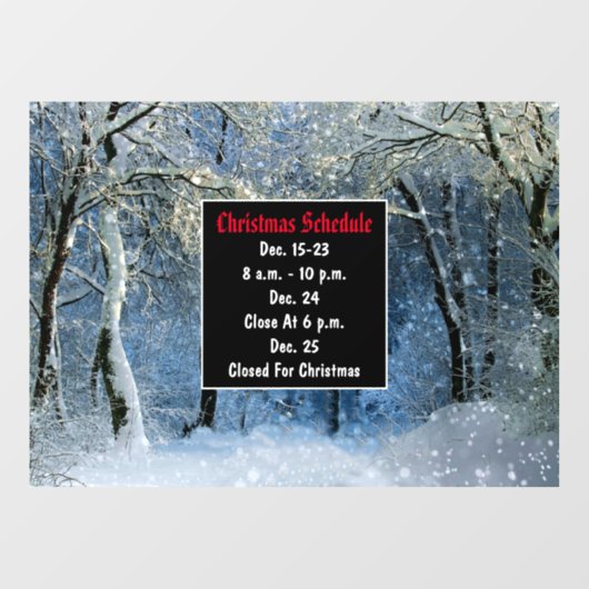 Glittery Snow Winter Wonderland - Tijdschema Raamsticker (Vel)