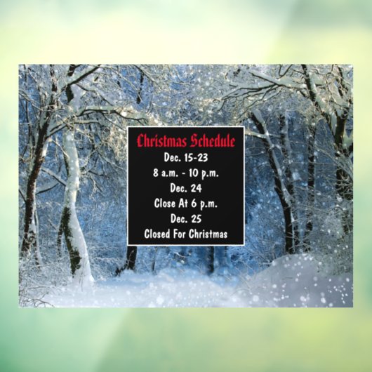 Glittery Snow Winter Wonderland - Tijdschema Raamsticker (Vel 3)