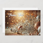 Glittery Snowflake with Elegant Background Feestdagenkaart (Voorkant / Achterkant)