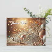 Glittery Snowflake with Elegant Background Feestdagenkaart (Staand voorkant)