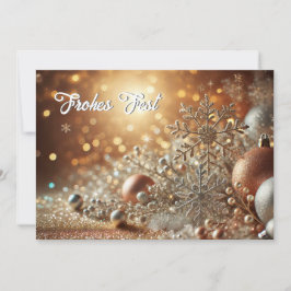 Glittery Snowflake with Elegant Background Feestdagenkaart