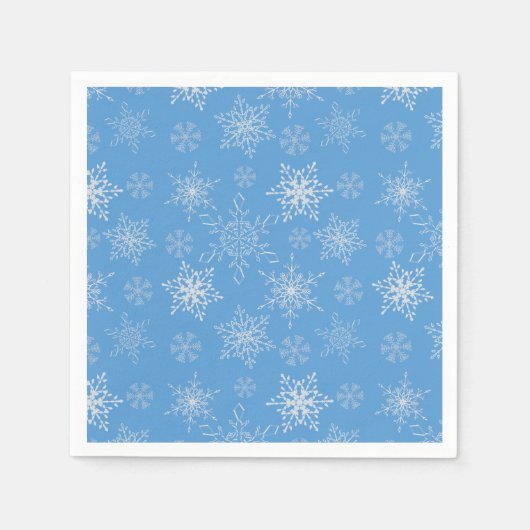 Glittery Snowflakes met blauwe achtergrond Servet (Voorkant)