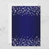 Glittery Snowflakes Navy Ombre Christmas Party Kaart (Achterkant)