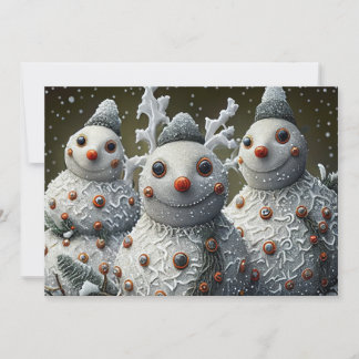 Glittery Snowmen met Pinecone Springs Feestdagenkaart