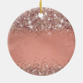 Glittery Soft Roos Gold Foil 65th Birthday Classic Keramisch Ornament (Achterkant)
