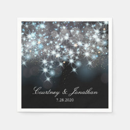 Glittery Sparkle Lights Elegant Glamorous Wedding Servet