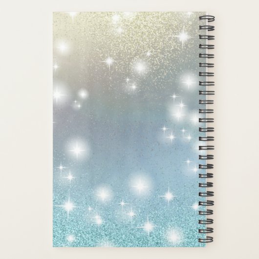 Glittery sparkle ombre-haarboek planner (Achterkant)