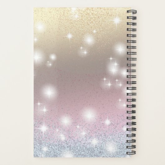 Glittery sparkle ombre-haarboek planner (Achterkant)