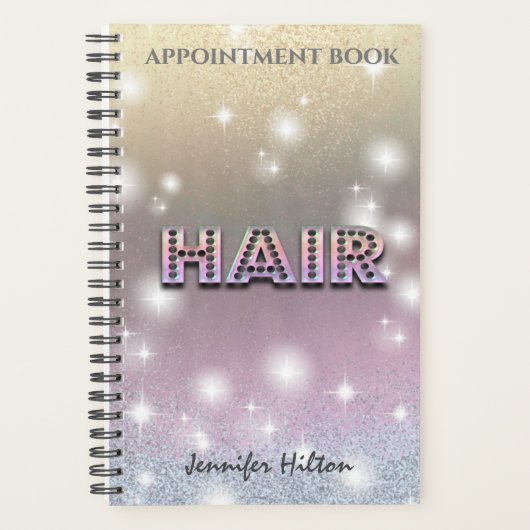 Glittery sparkle ombre-haarboek planner (Voorkant)