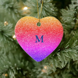 Glittery Sprinkles kerstmonogram Initiaal 2019 Keramisch Ornament