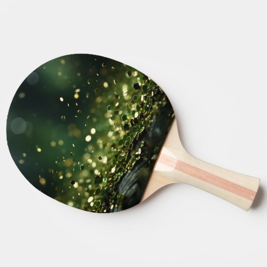 ☘️ Glittery St. Patrick’s Day Bokeh Tafeltennisbatje (Zijkant)