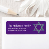 Glittery Star of David Hanukkah Adresetiketten d13 Etiket (Insitu)