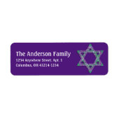 Glittery Star of David Hanukkah Adresetiketten d13 Etiket (Voorkant)