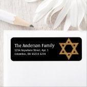 Glittery Star of David Hanukkah Adresetiketten d18 Etiket (Insitu)