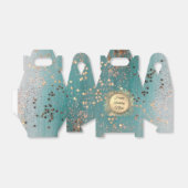 Glittery Stardust op Blue Blauwgroen Bedankdoosjes (Uitgevouwen)