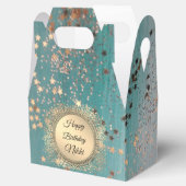 Glittery Stardust op Blue Blauwgroen Bedankdoosjes (Geopend)