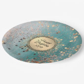 Glittery Stardust op Blue Blauwgroen Papieren Bordje (Gekanteld)