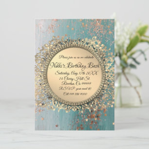 Glittery Stardust op Blue Gepersonaliseerde Verjaa Kaart
