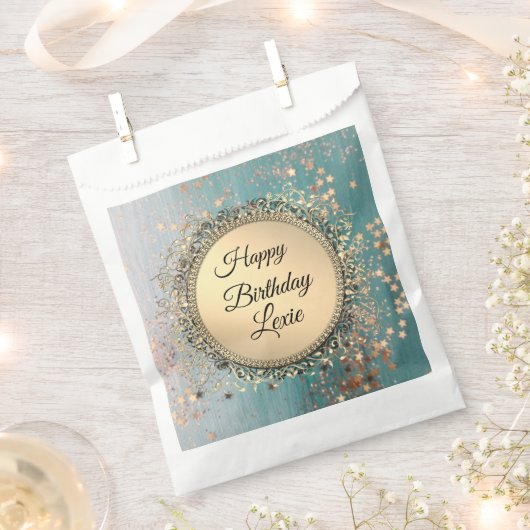 Glittery Stardust op Blue Verjaardag Gepersonalise Bedankzakje (Geknipt)