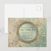 Glittery Stardust op groene gepersonaliseerde verj Briefkaart (Voorkant / Achterkant)